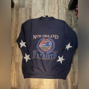 New England Patriots Crystal Rag Sweatshirt with star design